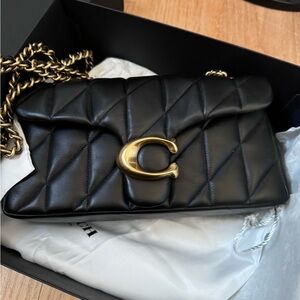 NWT and Box Black Coach shoulder  Quilted Tabby Bag 26